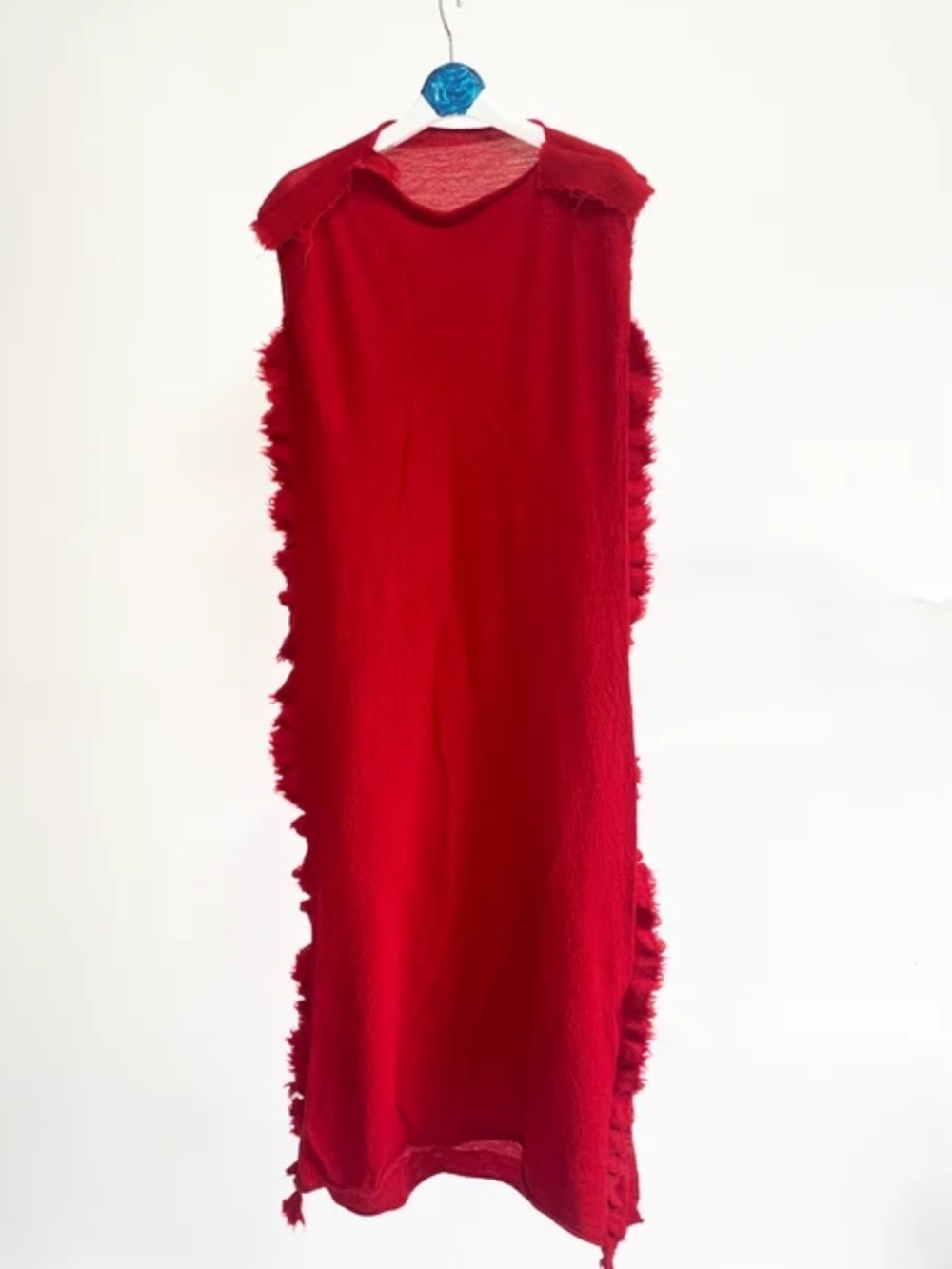 Weekend Max Mara Red Knitted Fringe Maxi Dress,